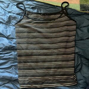 Striped Black and White Tank Top